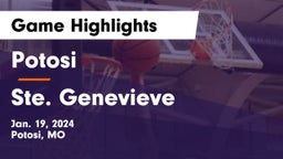 Potosi  vs Ste. Genevieve  Game Highlights - Jan. 19, 2024