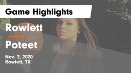 Rowlett  vs Poteet  Game Highlights - Nov. 2, 2020