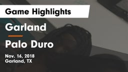 Garland  vs Palo Duro  Game Highlights - Nov. 16, 2018