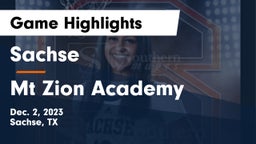 Sachse  vs Mt Zion Academy Game Highlights - Dec. 2, 2023