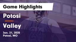 Potosi  vs Valley Game Highlights - Jan. 21, 2020