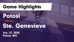 Potosi  vs Ste. Genevieve  Game Highlights - Jan. 27, 2020