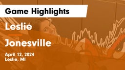 Leslie  vs Jonesville  Game Highlights - April 12, 2024