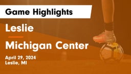Leslie  vs Michigan Center Game Highlights - April 29, 2024
