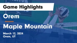 Orem  vs Maple Mountain  Game Highlights - March 12, 2024