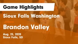 Sioux Falls Washington  vs Brandon Valley  Game Highlights - Aug. 25, 2020