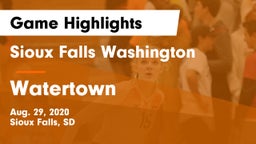 Sioux Falls Washington  vs Watertown  Game Highlights - Aug. 29, 2020