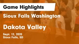 Sioux Falls Washington  vs Dakota Valley  Game Highlights - Sept. 12, 2020