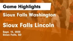 Sioux Falls Washington  vs Sioux Falls Lincoln  Game Highlights - Sept. 15, 2020