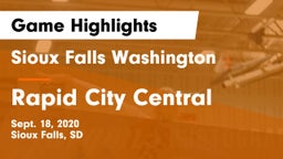 Sioux Falls Washington  vs Rapid City Central  Game Highlights - Sept. 18, 2020