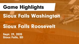Sioux Falls Washington  vs Sioux Falls Roosevelt  Game Highlights - Sept. 29, 2020