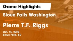 Sioux Falls Washington  vs Pierre T.F. Riggs  Game Highlights - Oct. 15, 2020