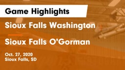 Sioux Falls Washington  vs Sioux Falls O'Gorman  Game Highlights - Oct. 27, 2020