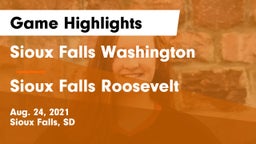 Sioux Falls Washington  vs Sioux Falls Roosevelt  Game Highlights - Aug. 24, 2021