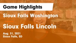 Sioux Falls Washington  vs Sioux Falls Lincoln  Game Highlights - Aug. 31, 2021