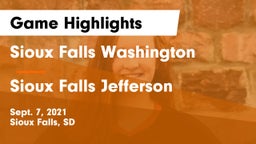 Sioux Falls Washington  vs Sioux Falls Jefferson  Game Highlights - Sept. 7, 2021