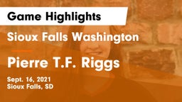 Sioux Falls Washington  vs Pierre T.F. Riggs  Game Highlights - Sept. 16, 2021