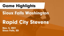 Sioux Falls Washington  vs Rapid City Stevens  Game Highlights - Nov. 5, 2021
