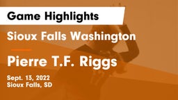 Sioux Falls Washington  vs Pierre T.F. Riggs  Game Highlights - Sept. 13, 2022