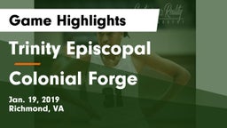 Trinity Episcopal  vs Colonial Forge  Game Highlights - Jan. 19, 2019