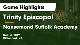 Trinity Episcopal  vs Nansemond Suffolk Academy Game Highlights - Dec. 4, 2019