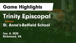 Trinity Episcopal  vs St. Anne's-Belfield School Game Highlights - Jan. 8, 2020