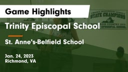 Trinity Episcopal School vs St. Anne's-Belfield School Game Highlights - Jan. 24, 2023