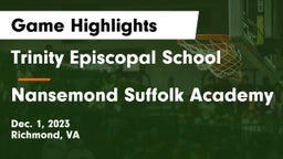 Trinity Episcopal School vs Nansemond Suffolk Academy Game Highlights - Dec. 1, 2023