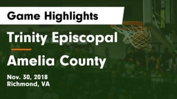 Trinity Episcopal  vs Amelia County  Game Highlights - Nov. 30, 2018