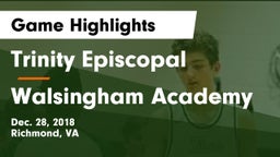 Trinity Episcopal  vs Walsingham Academy  Game Highlights - Dec. 28, 2018