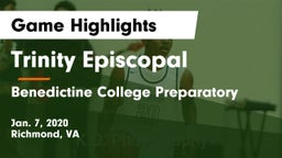 Trinity Episcopal  vs Benedictine College Preparatory  Game Highlights - Jan. 7, 2020