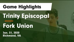 Trinity Episcopal  vs Fork Union Game Highlights - Jan. 31, 2020