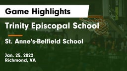 Trinity Episcopal School vs St. Anne's-Belfield School Game Highlights - Jan. 25, 2022