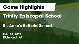 Trinity Episcopal School vs St. Anne's-Belfield School Game Highlights - Feb. 18, 2022