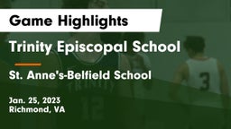 Trinity Episcopal School vs St. Anne's-Belfield School Game Highlights - Jan. 25, 2023