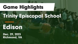 Trinity Episcopal School vs Edison  Game Highlights - Dec. 29, 2023