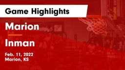 Marion  vs Inman  Game Highlights - Feb. 11, 2022