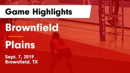 Brownfield  vs Plains  Game Highlights - Sept. 7, 2019