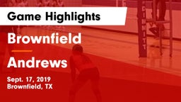 Brownfield  vs Andrews Game Highlights - Sept. 17, 2019