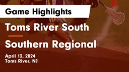 Toms River South  vs Southern Regional  Game Highlights - April 13, 2024