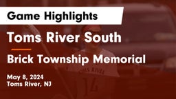 Toms River South  vs Brick Township Memorial  Game Highlights - May 8, 2024