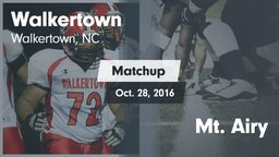 Matchup: Walkertown High vs. Mt. Airy  2016