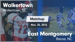 Matchup: Walkertown High vs. East Montgomery  2016