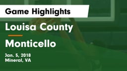 Louisa County  vs Monticello  Game Highlights - Jan. 5, 2018