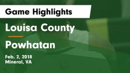 Louisa County  vs Powhatan  Game Highlights - Feb. 2, 2018