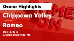 Chippewa Valley  vs Romeo  Game Highlights - Dec. 4, 2018