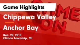 Chippewa Valley  vs Anchor Bay Game Highlights - Dec. 20, 2018