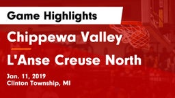 Chippewa Valley  vs L'Anse Creuse North  Game Highlights - Jan. 11, 2019