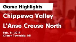 Chippewa Valley  vs L'Anse Creuse North  Game Highlights - Feb. 11, 2019