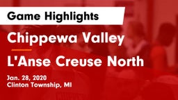 Chippewa Valley  vs L'Anse Creuse North  Game Highlights - Jan. 28, 2020